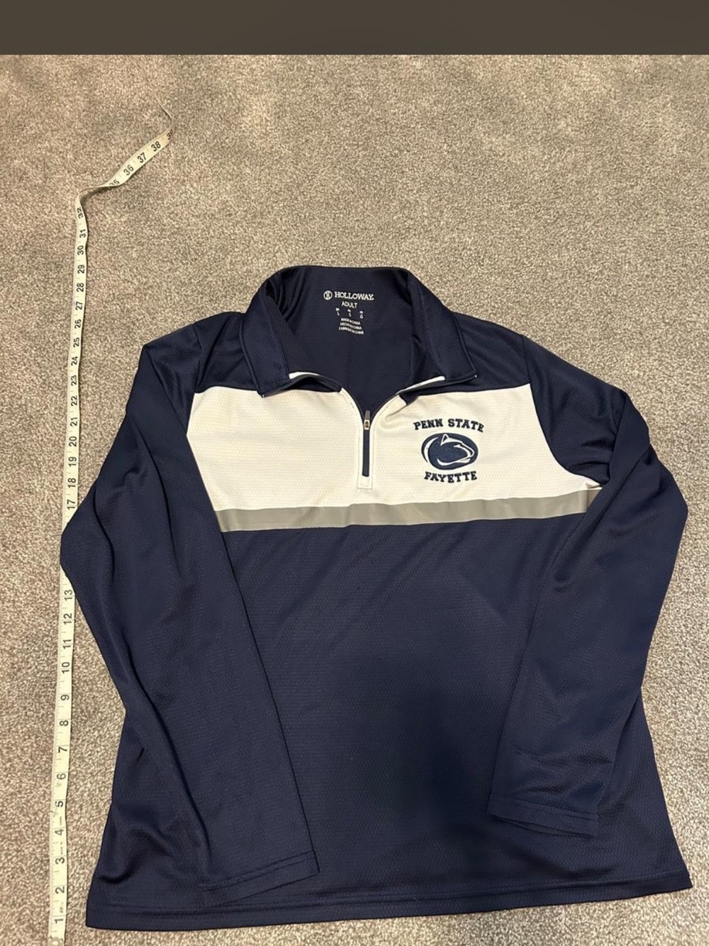 Women’s Large Holloway Penn State Fayette Navy & White Quarter-Zip Pullover